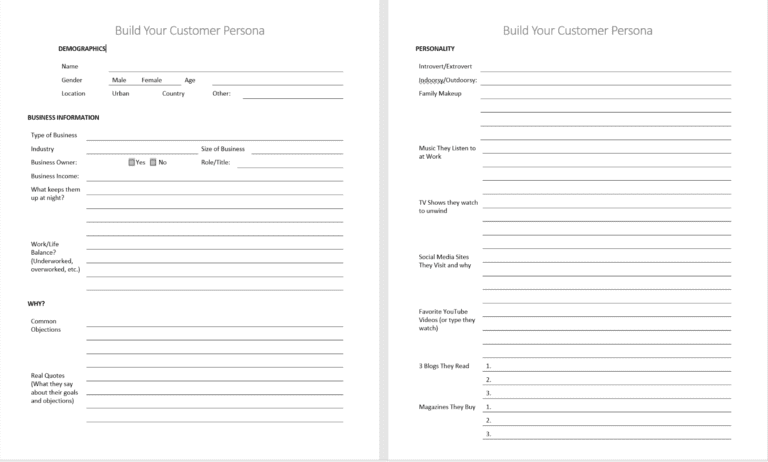 Customer Persona Template