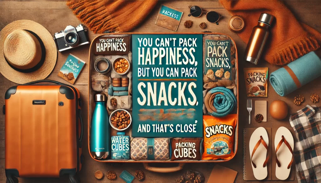 You can't pack happiness, but you can pack snacks.  

Funny Instagram captions