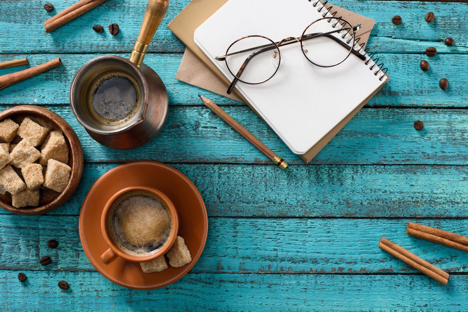 flat lay with cup of coffee eyeglasses bowl with 2024 11 17 11 55 13 utc scaled