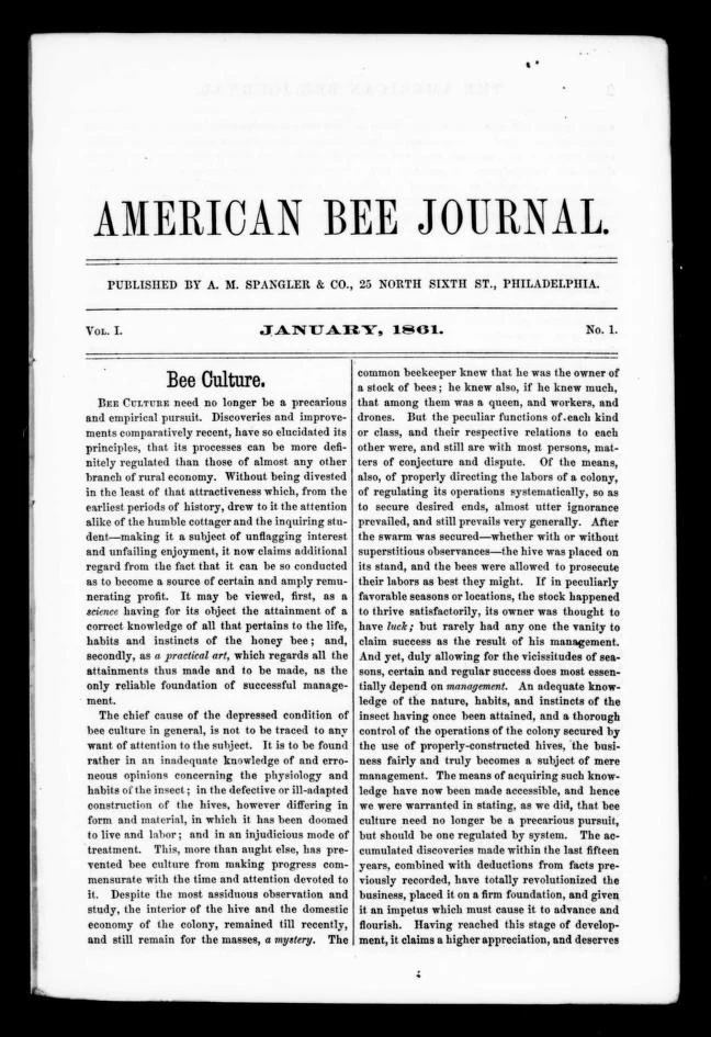 content marketing examples through history - American Bee Journal, 1861